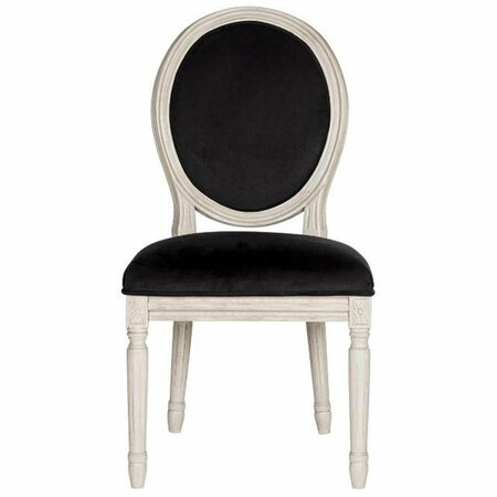SAFAVIEH Holloway Oval Side Chair, Black Velvet - 39 x 20 x 19.8 in. FOX6228L-SET2